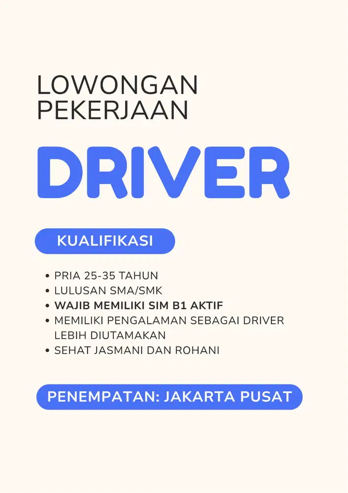 INFO LOKER DRIVER