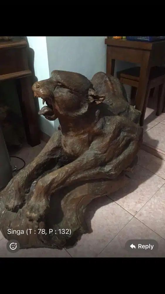 Ukiran Akar Kayu Jati  Singa