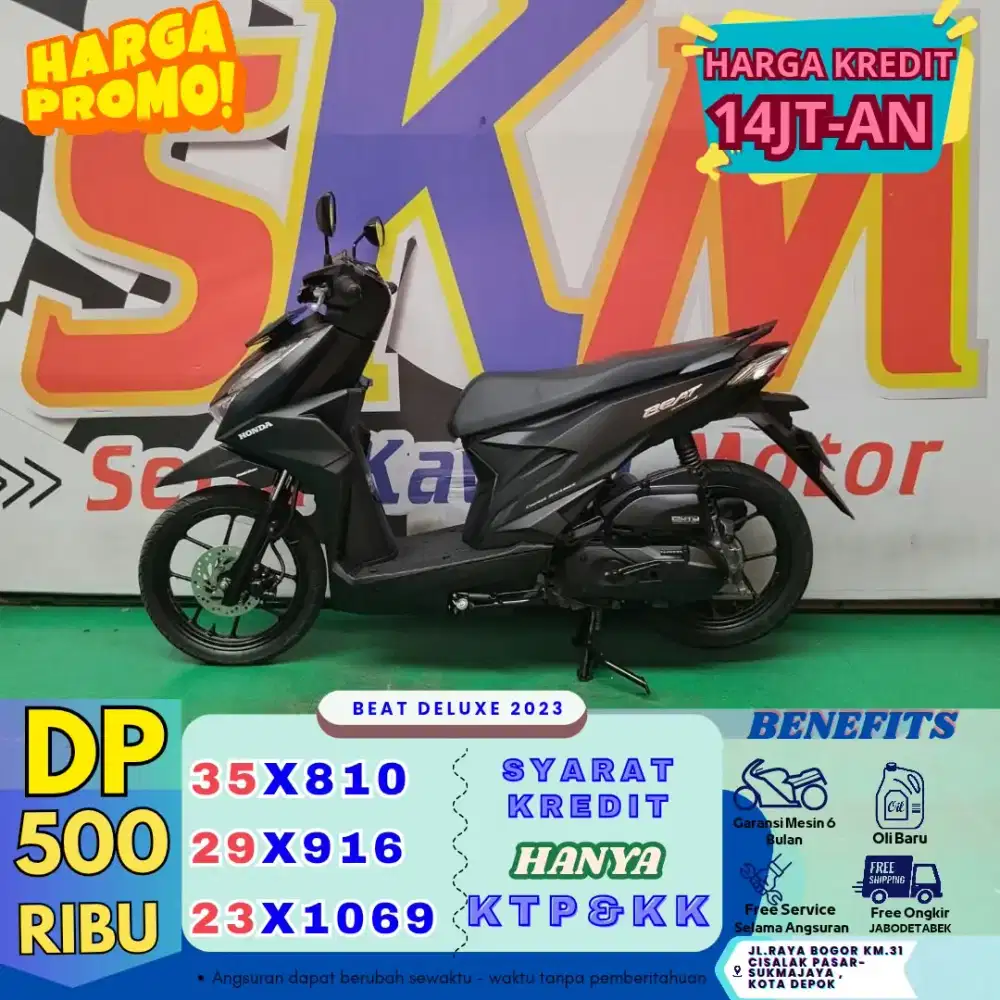 ( beat dlx tahun 2023 dp:500 cash credit syarat kk dan KTP