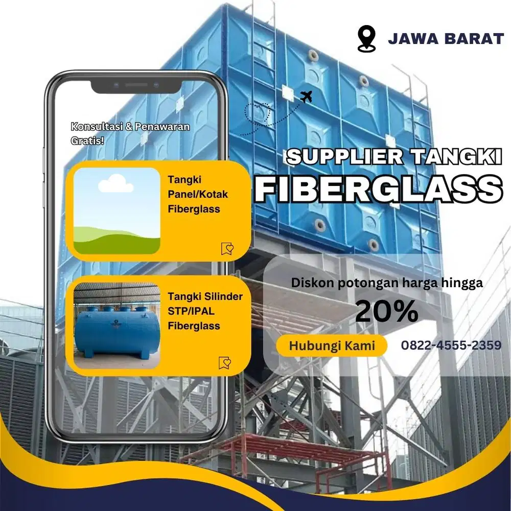 Tangki Fiberglass FRP-Panel Tank, Roof Tank & Ground Tank Garut