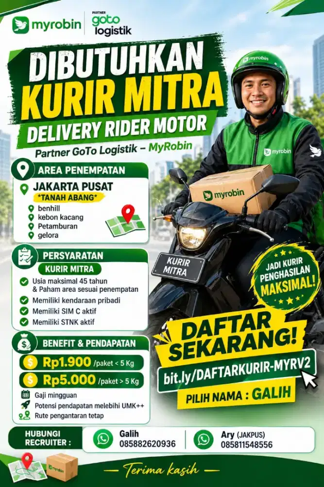 LOKER KURIR GTL TANAH ABANG DAN SENEN NO SIM