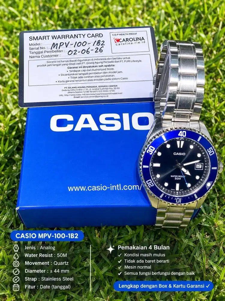 Jual jam tangan CASIO ORIGINAL MDV 100D-1B2