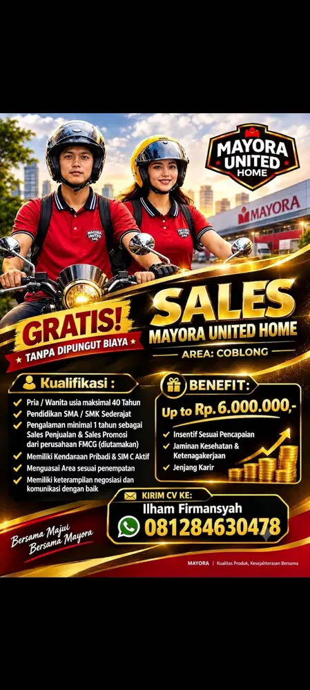 Lowongan kerja mayora home div sales