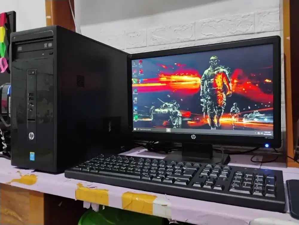 Pc gaming PB dan roblox / intel gen4 + ram 8gb + monitor 19inch HP