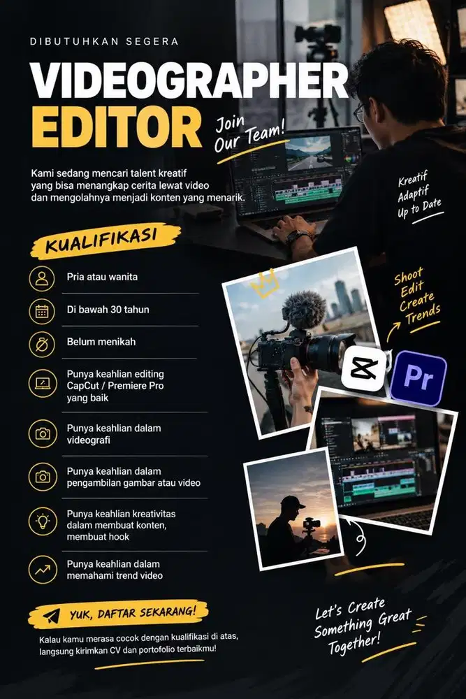 Dicari Jasa Videographer + Editor Jakarta Barat