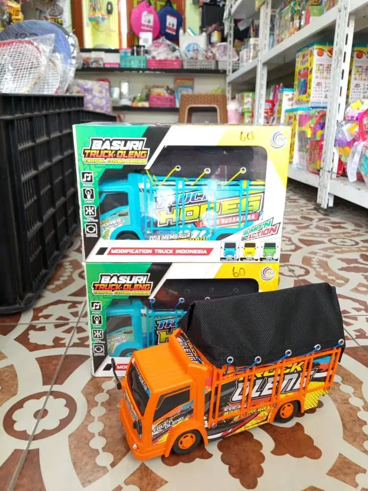 mainan anak truk oleng terpal baterai