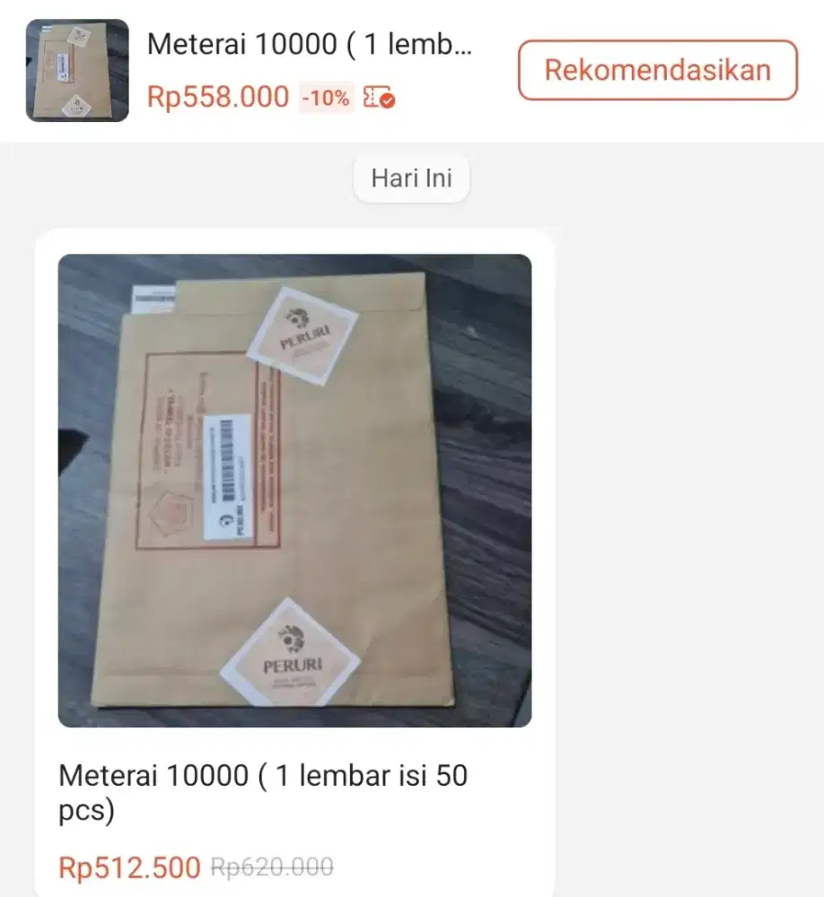 Cari Materai 10000