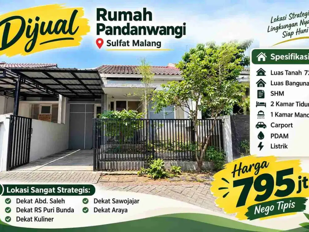 RUMAH MINIMALIS MURAH SULFAT KOTA MALANG