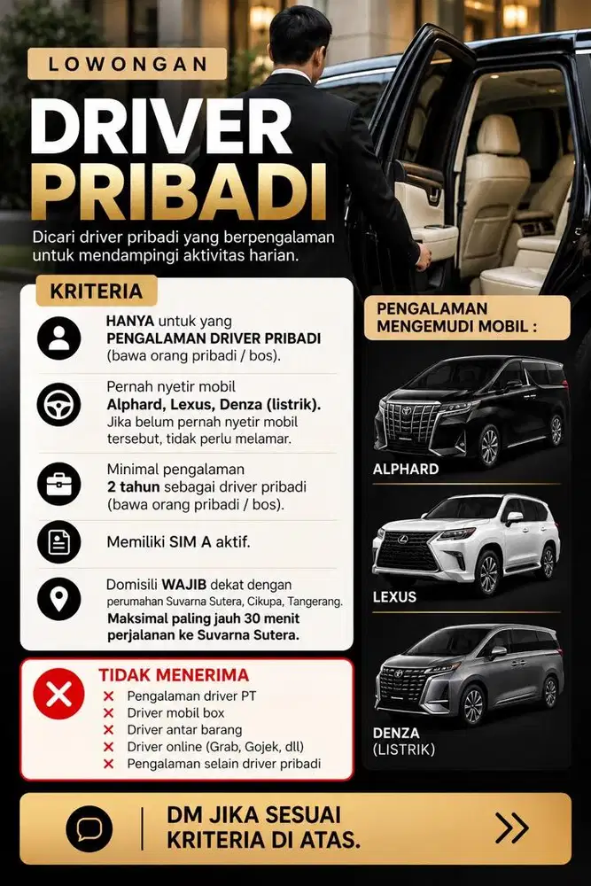 Dibutuhkan driver pribadi
