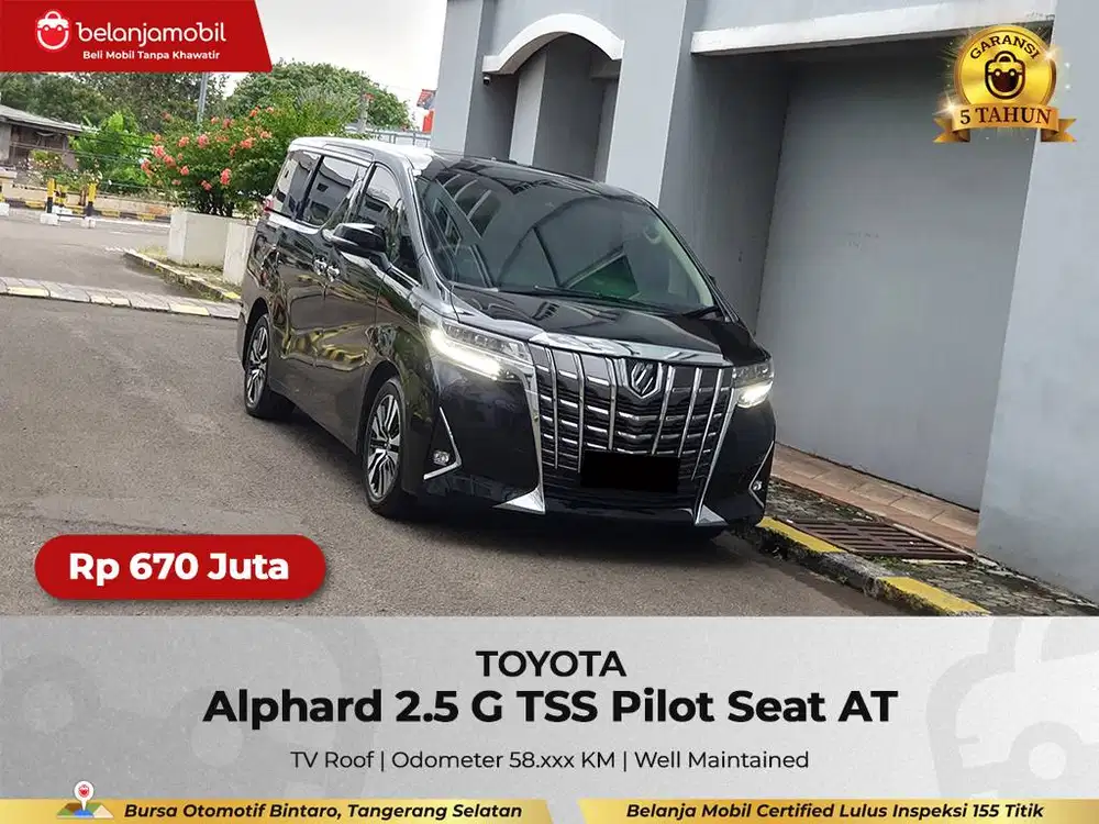 [ GARANSI 5THN ] Toyota Alphard 2.5 G TSS Pilot Seat 2021/2022/2023