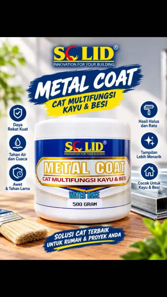 Cat Kayu dan Besi Metal Coat