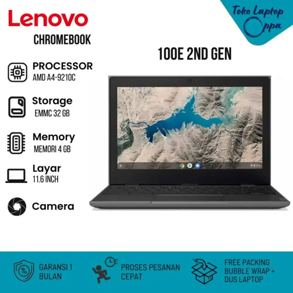 Lenovo Chromebook 100e Gen 2 - Mulus,Ringan,Cocok Buat Sekolah&Kuliah