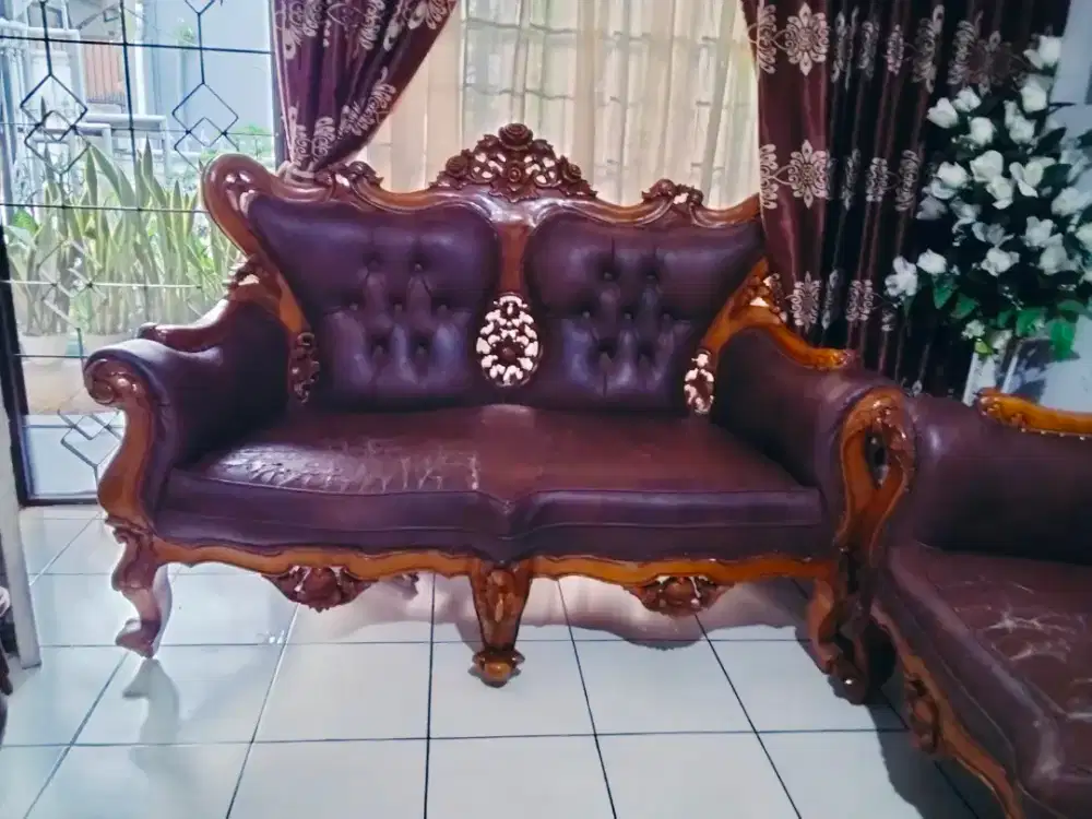 JUAL SATU SET KURSI JATI