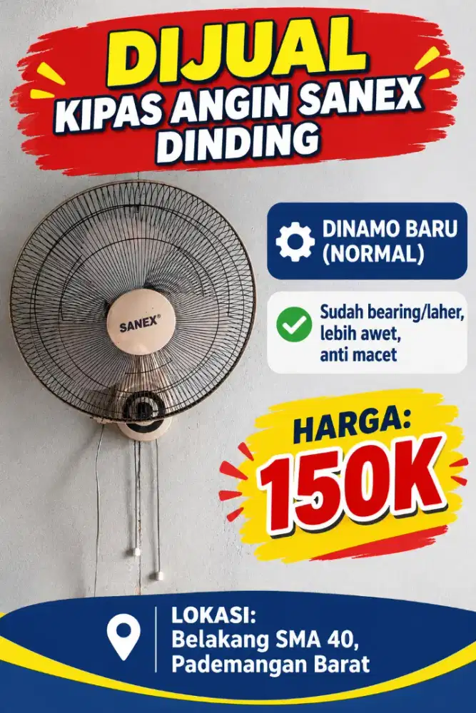 Kipas Sanex Dinding Bearing