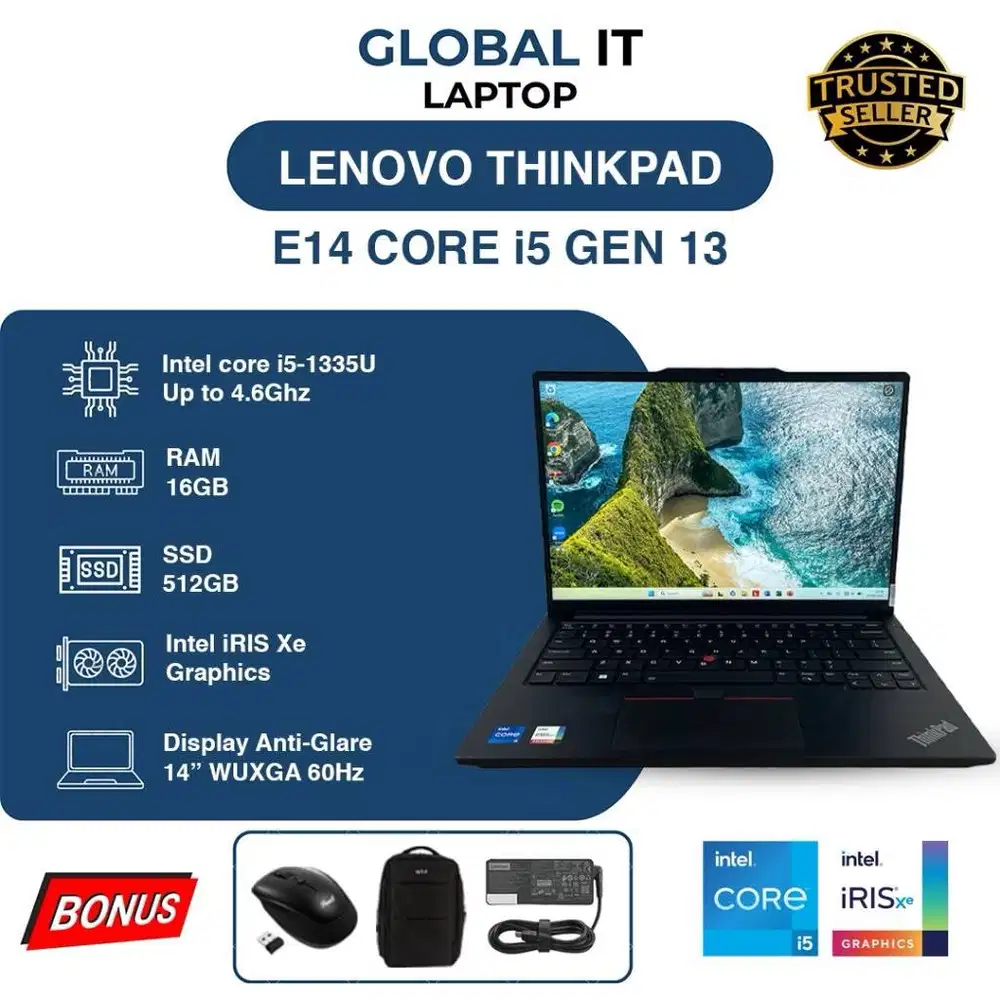 LENOVO E14 G5 CORE i5 GEN 13 | RAM 16GB | SSD 512 | LAPTOP SECOND