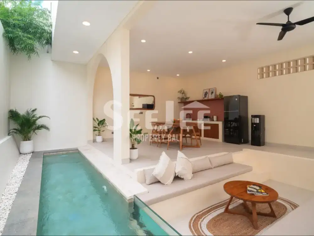 Dijual Villa Modern Tropis 2 Kamar Tidur Freehold di Canggu, Bali - Kolam Renang Pribadi - Pink Zone - Svfc072