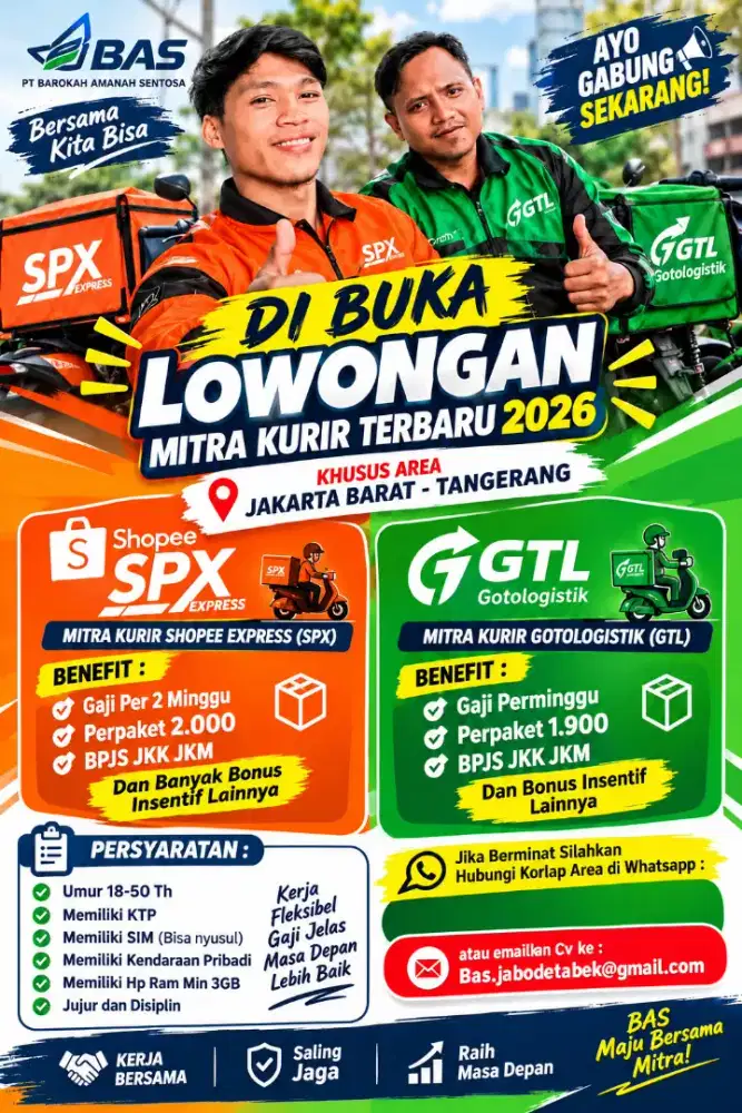 Loker Mitra Kurir Jakarta Barat