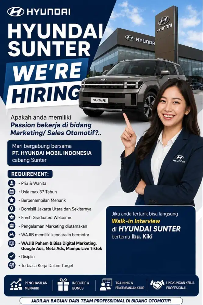 Dibutuhkan Segera Sales Mobil Hyundai