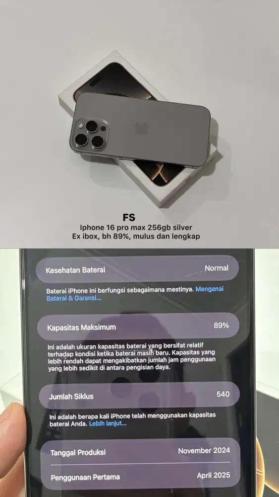 Iphone 16 promax 256 gb ibox