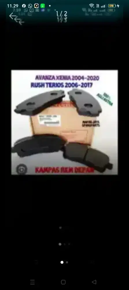 Seset kampas rem depan utk Xenia ,veloz , rush