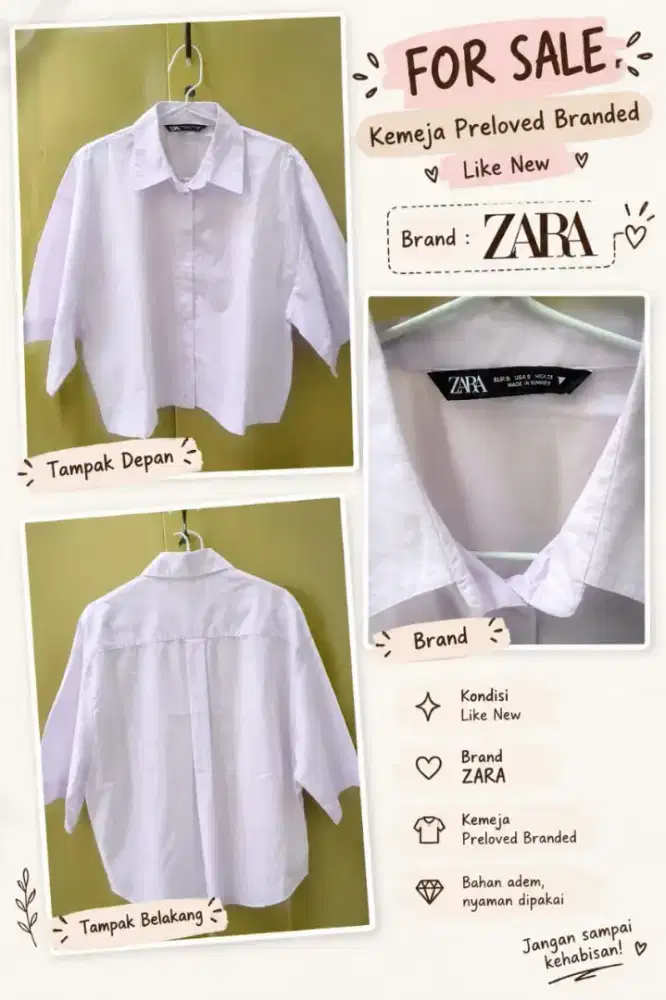 Dijual kemeja Zara
