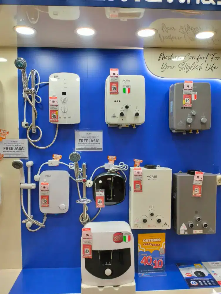 PROMO KREDIT RINGAN WATER HEATER ACME MI GAZ SERIES TANPA DP