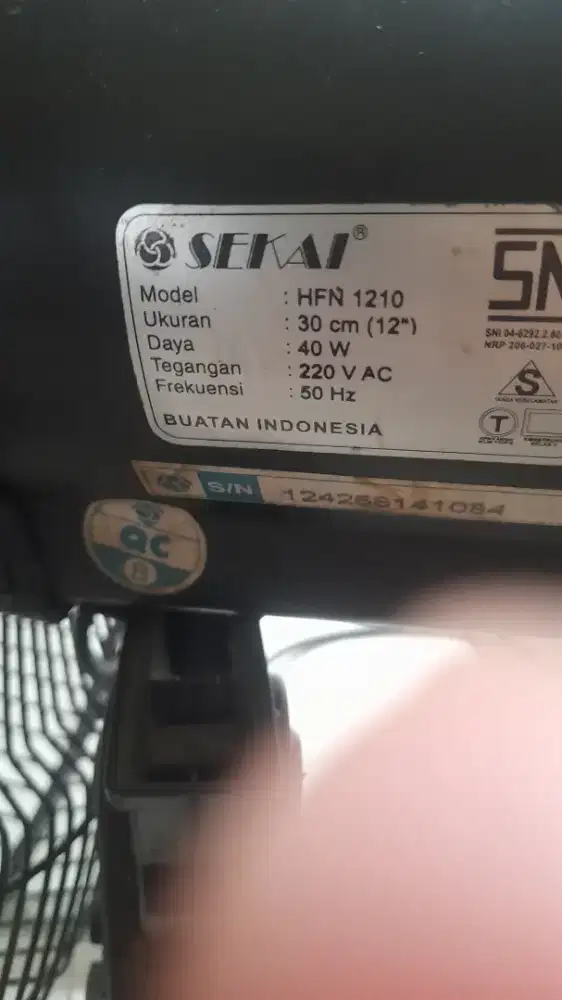 Kipas Angin Sekai 12 inch