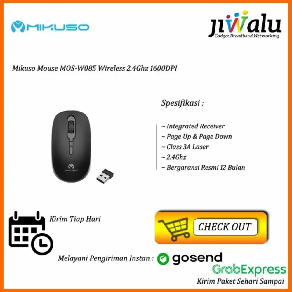 Mouse Mikuso MOS W085 Wireless 2.4Ghz 1600dpi