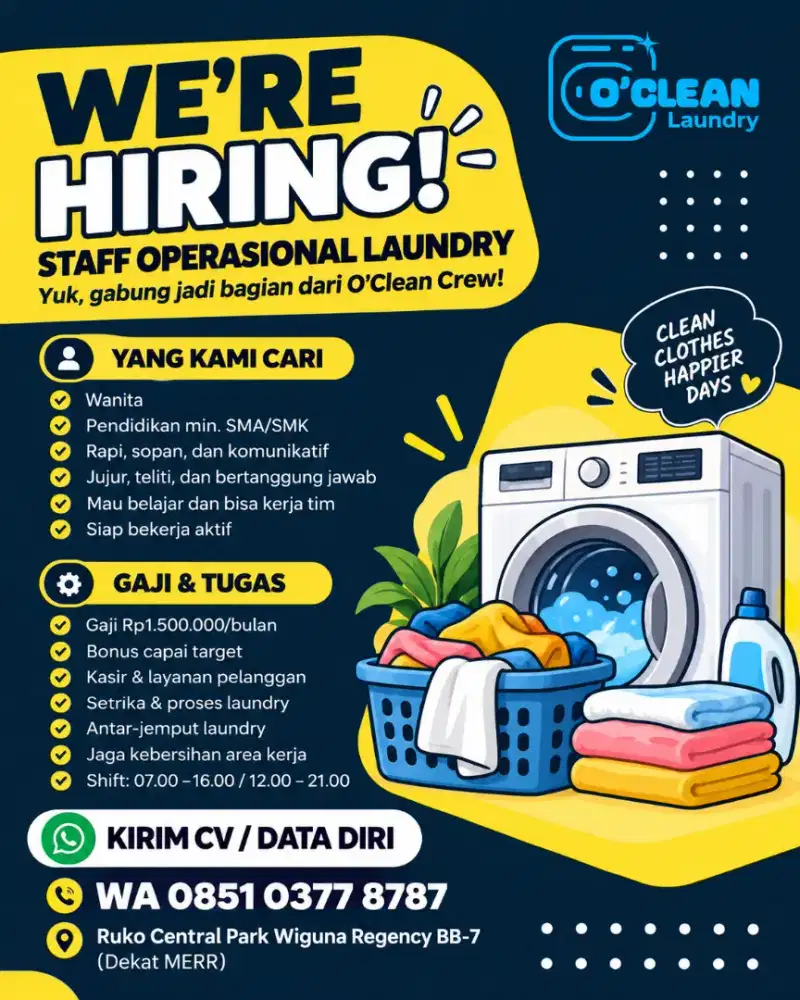 STAFF OPERASIONAL OCLEAN LAUNDRY