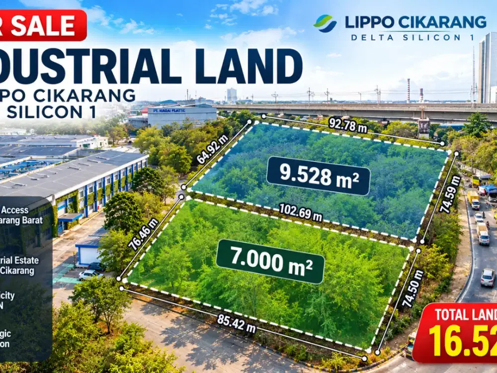 DIJUAL LANGKA! Kavling Industri 9.528 m² Delta Silicon 1 Lippo Cikarang – Dekat Tol Cikarang Barat