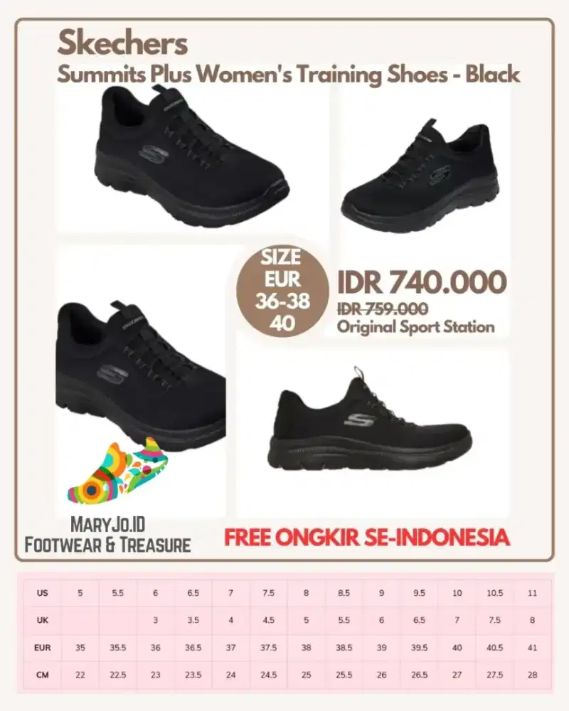 Summits Plus Women's Lifestyle Shoes - Black : Size 36, 37, 38, 40