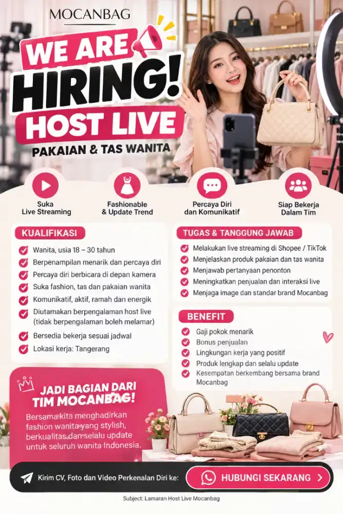 Host Livestreaming Tas & Pakaian Wanita