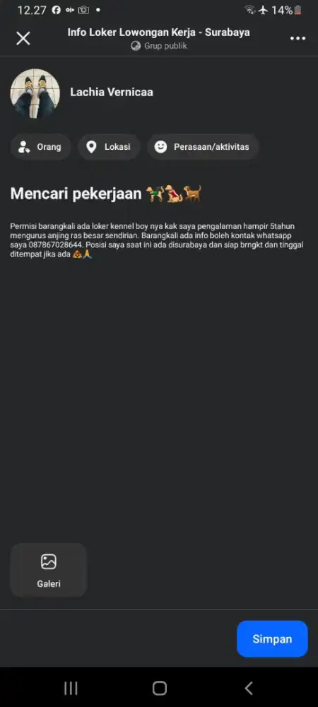 Mencari pekerjaan