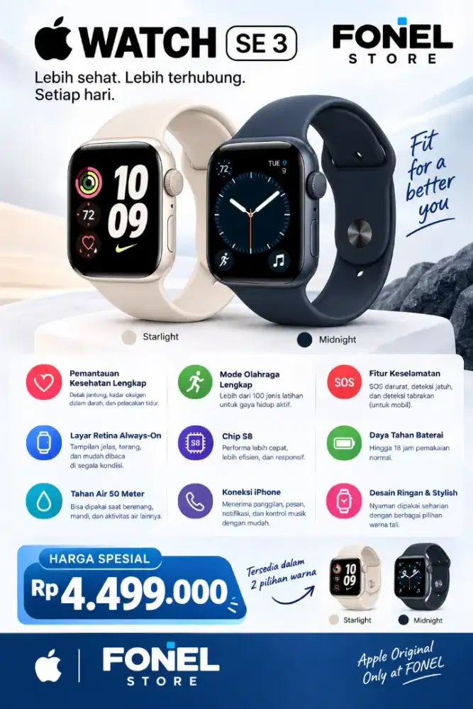 Apel watch SE 3 lagi promo d fonel store mega mall