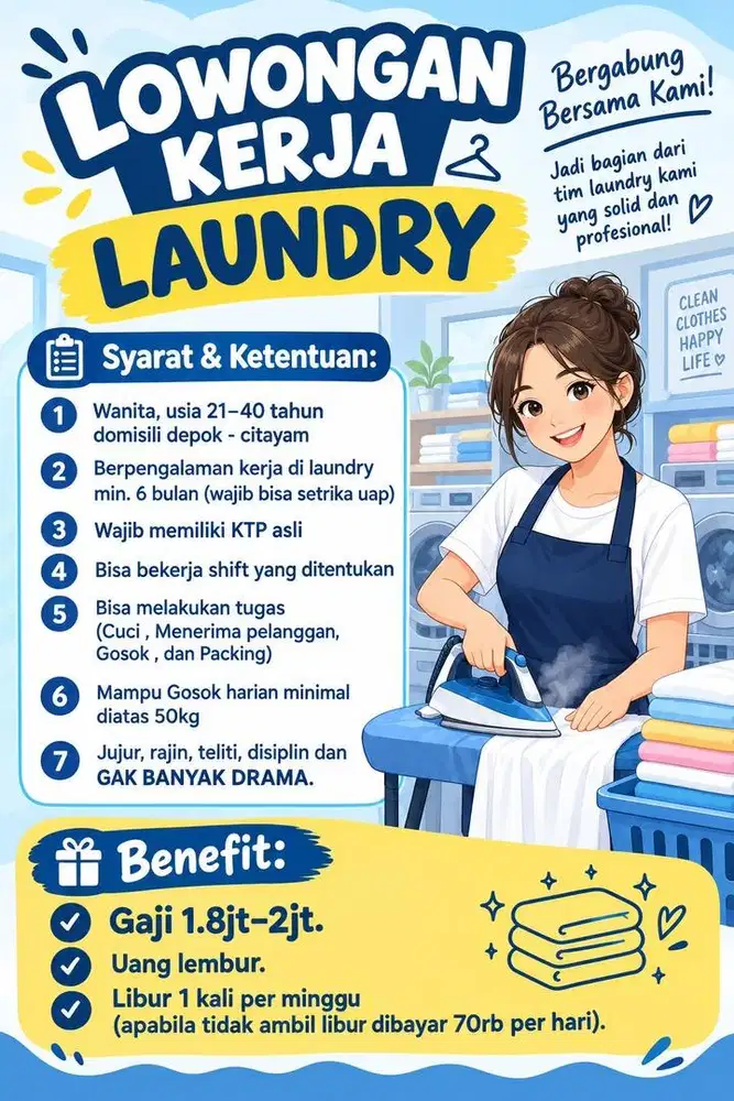 LOWONGAN KERJA DI LAUNDRY
