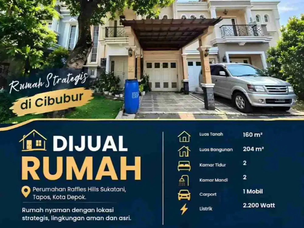 Rumah @ Rafles Hills Cibubur 2 Lantai Luas 160m Jual Murah