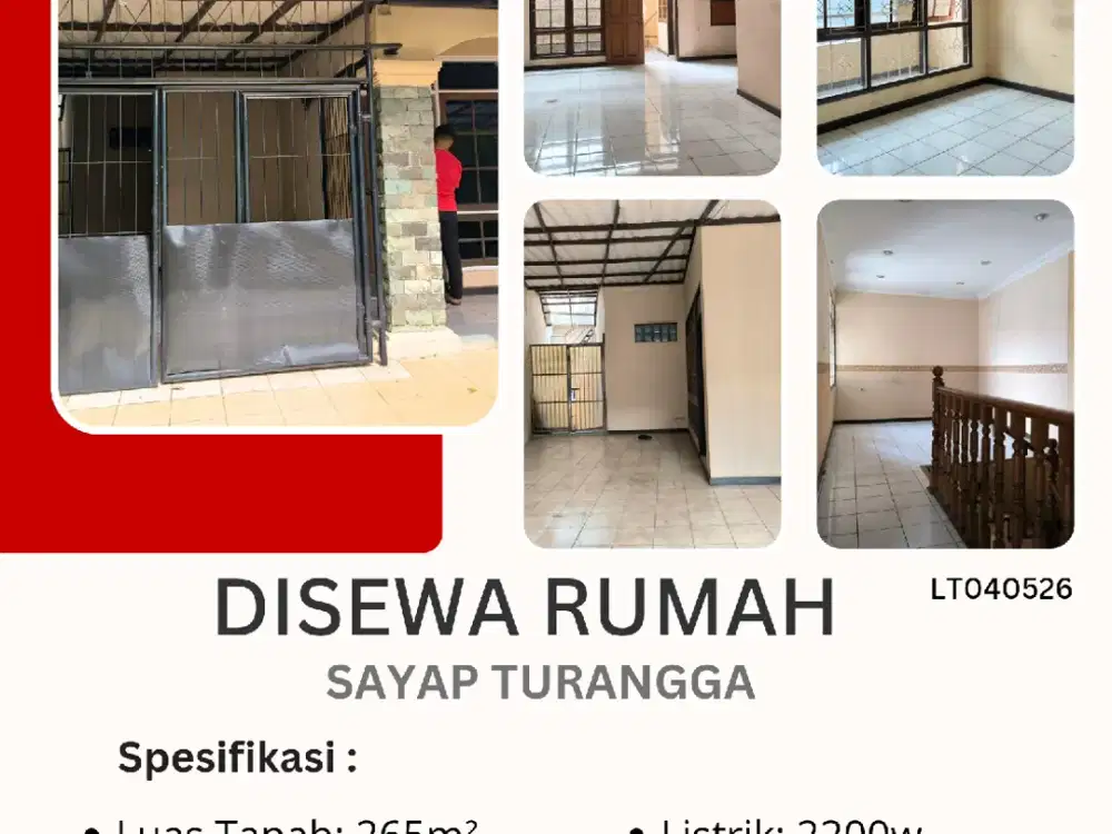 Disewakan rumah di sayap Turangga