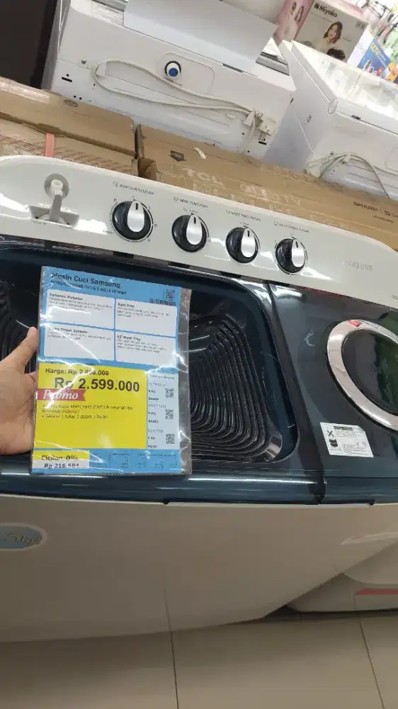 Mesin Cuci Samsung 2tabung 9,5Kg Cicilan Bisa tnp DP bayar bulan dpn