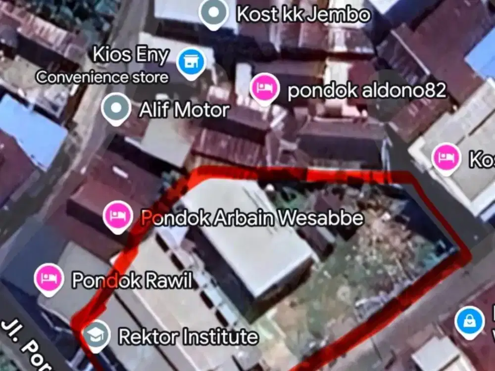 Ruko+Usaha+Tanah Kosong BTN Wassabe Total luas tanah : 1745 m2 Total luas bangunan : 963 m2 Rp. 15 Milyar Nego