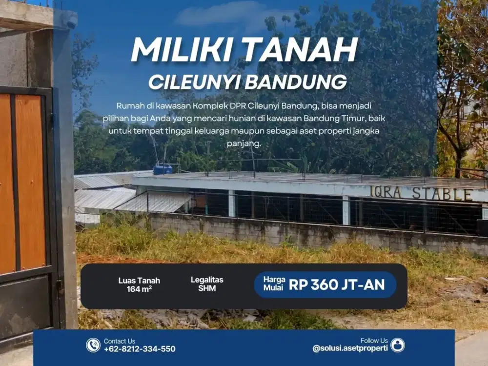 Tanah Kavling SHM 164 m² di Cileunyi Dekat IPDN dan Tol Cileunyi