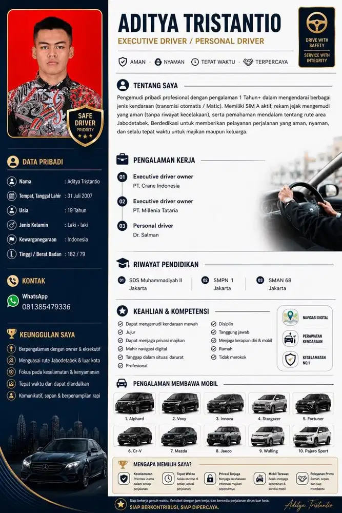Find a job Excutive driver / Personal Driver