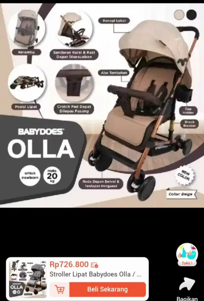 Stroler beby dos olla