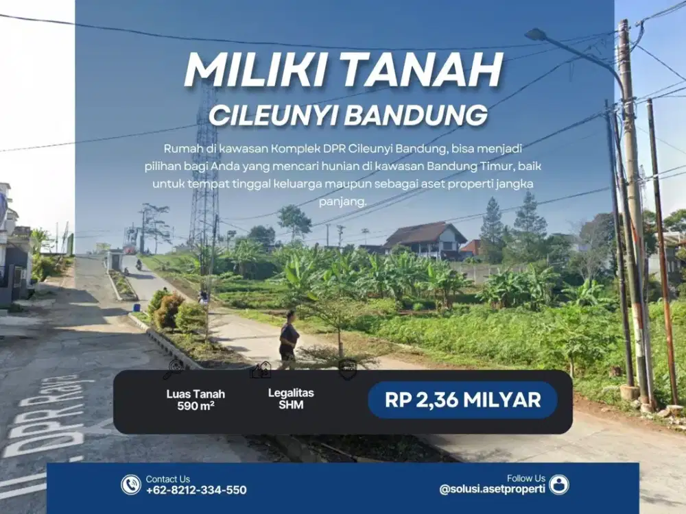 Tanah Kavling 590 m² SHM di Cileunyi Dekat IPDN dan Tol Cileunyi