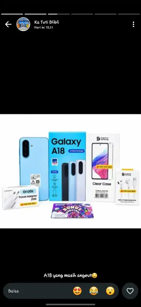 Prodak terbaru nya dari samusung galaxy di A series A18