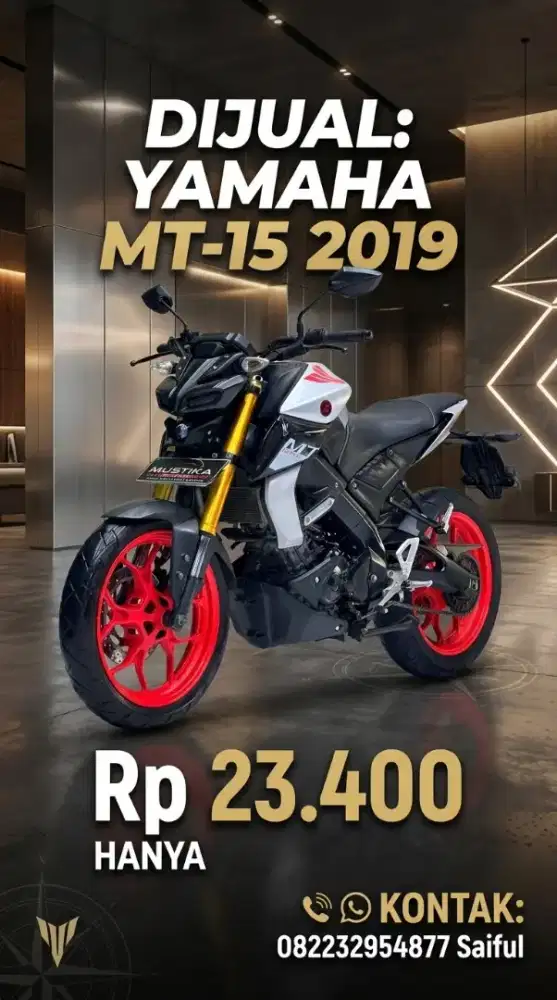 Perfect Condition!!Yamaha MT15 Naked 2019 Plat S Warna Favorit-Mustika