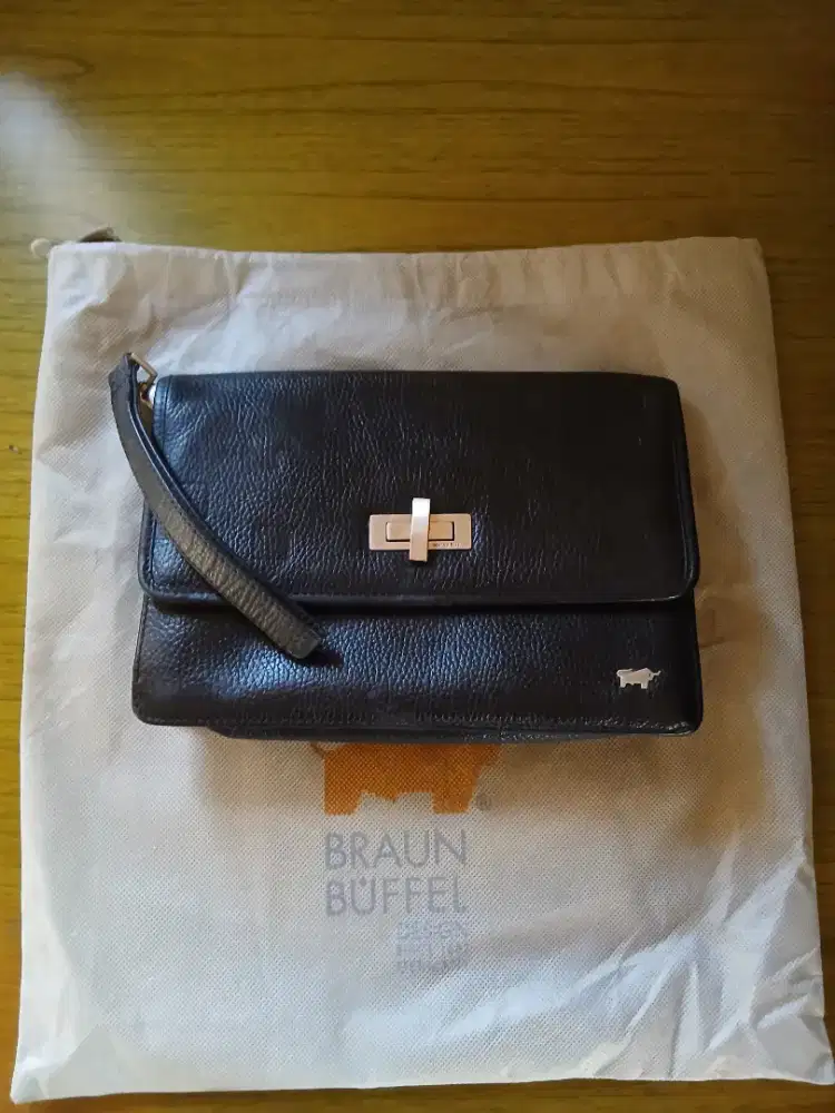 Tas Clutch Braun Buffel Kulit Asli - Braun Buffel Original