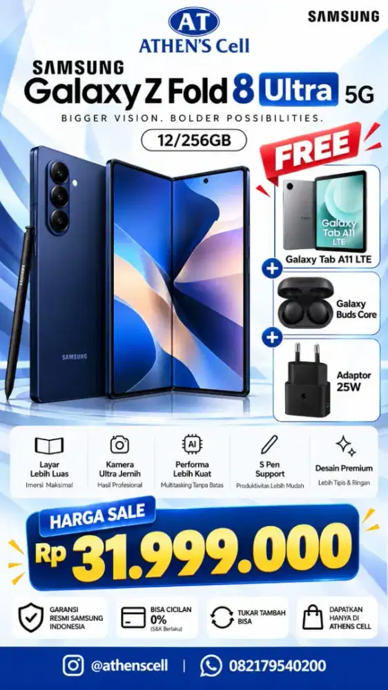 Promo samsung Z fold 8/256 ultra garansi sein