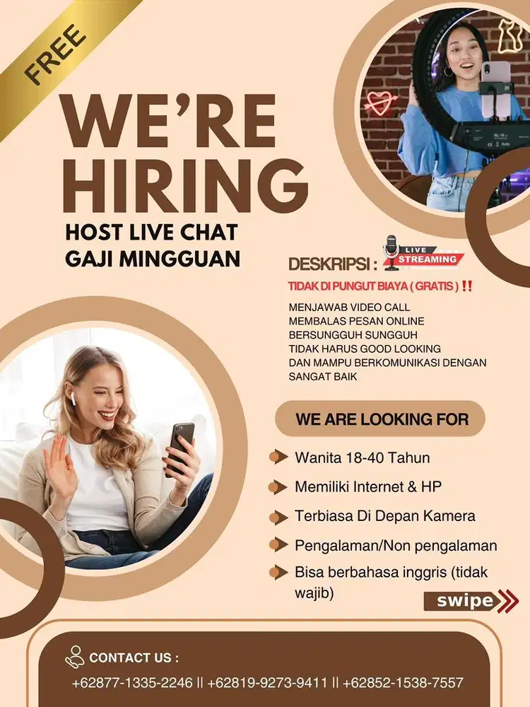 LOKER HOST LIVE MINGGUAN