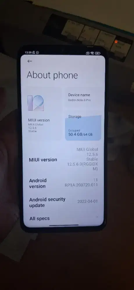 HP murah REDMI NOTE 8 pro 6/64