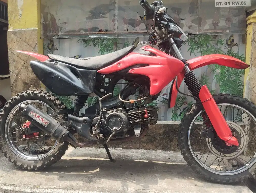 Motor Trail Kawasaki 110 CC Cross Tril Offroad Kaze SS Lengkap Normal
